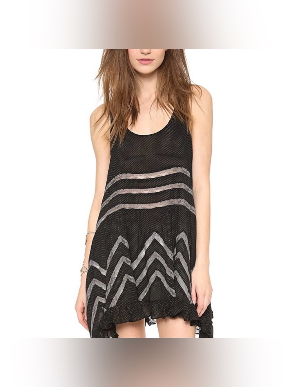 Free People Voile and Lace Trapeze Slip